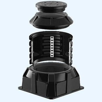 КОД 2 H1100 Колодец оперативного доступа с крышкой D 560 мм с подготовкой к установке кабельных стоек AK11010103 Полимер